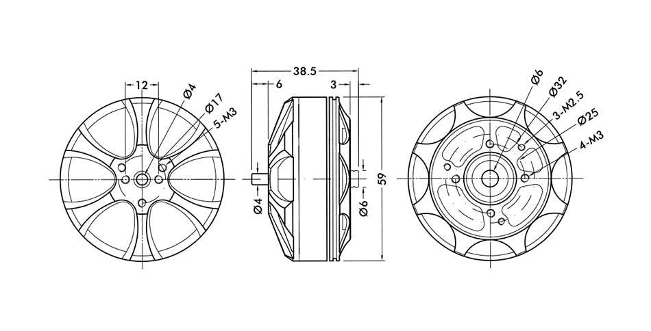 T-Motor MN5208 KV340 Navigator UAV Motor 6S Multicopter Profi
