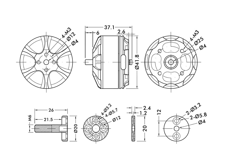 T-Motor MN3510 Navigator KV360 / KV630 / KV700 UAV Motor 6S Profi