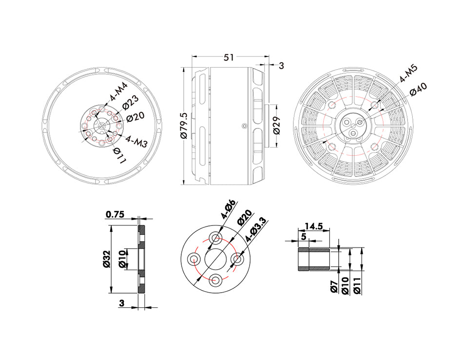 T-Motor U11 II Power Type UAV Motor – KV120