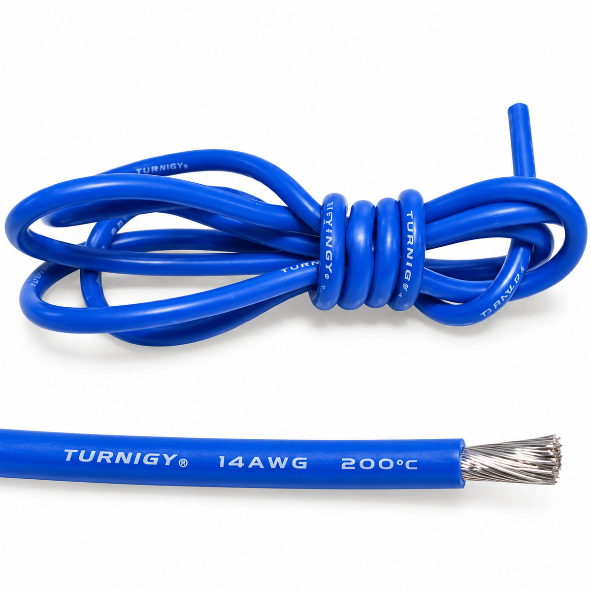 Turnigy 14 AWG Blau Silikonkabel Detail mit Leiter