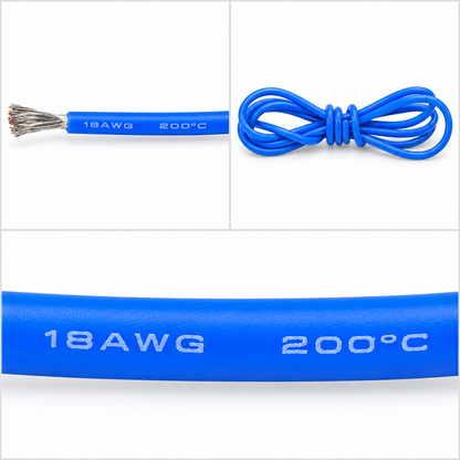 Silikonkabel 18 AWG Blau Produktdetails Collage