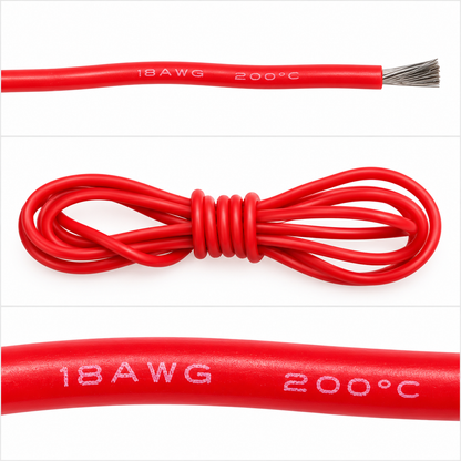 Silikonkabel 18 AWG Rot Produktdetails Collage