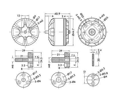 T-Motor MN4012 KV340 / KV400 / KV480 Navigator UAV Motor 6S Profi