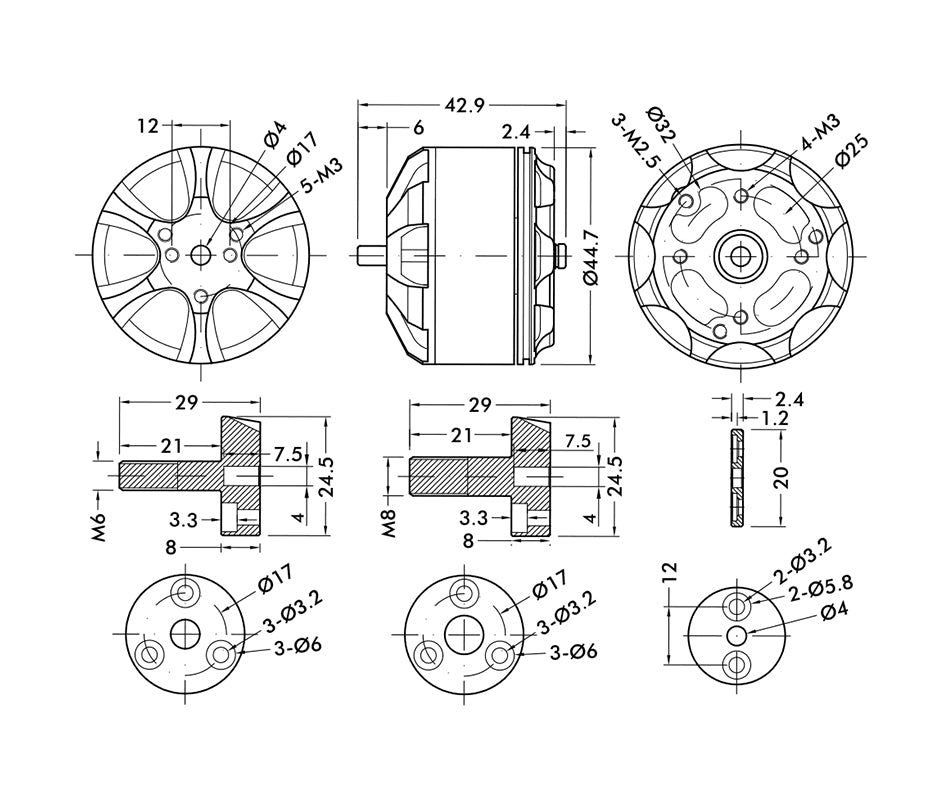 T-Motor MN4014 KV330 / KV400 Navigator UAV Motor 6S Multicopter Profi