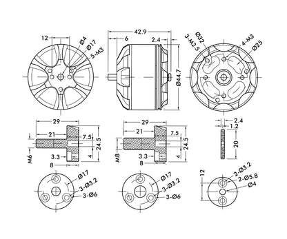 T-Motor MN4014 KV330 / KV400 Navigator UAV Motor 6S Multicopter Profi