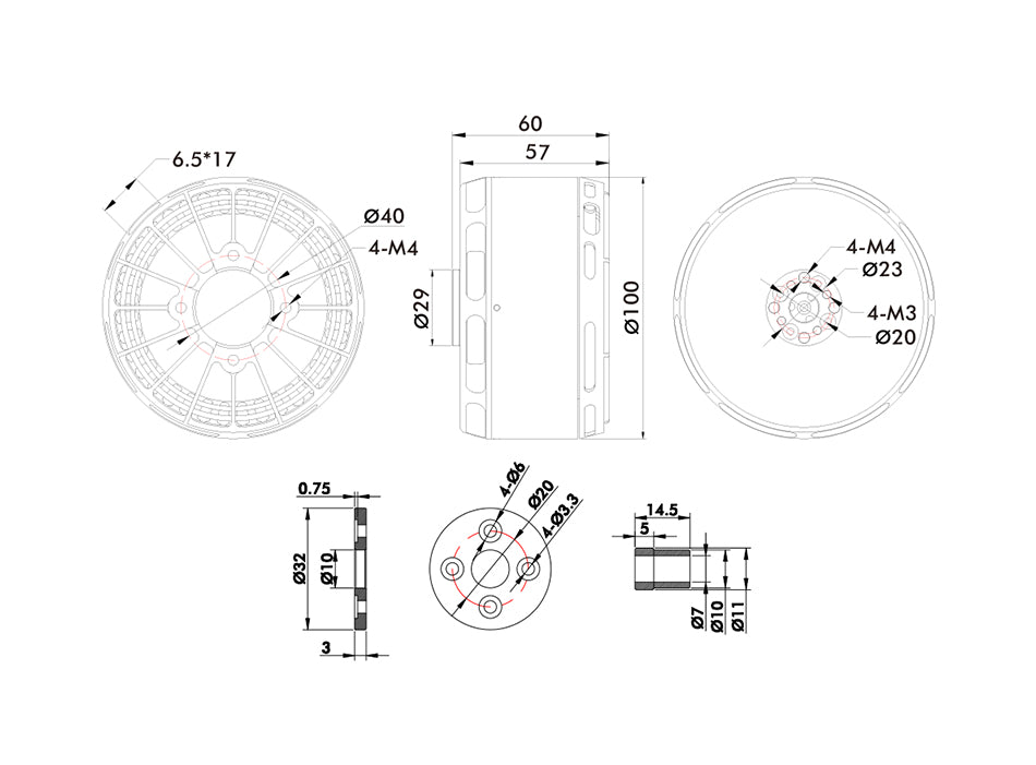 T-Motor U13 II KV65 KV130 - Power Type UAV Motor