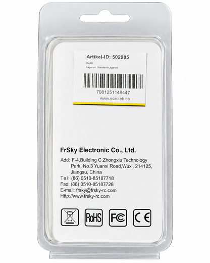 FrSky D4R-II Originalverpackung Rückseite Art.-ID 502985 EAN 7081251148447