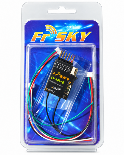 FrSky D4R-II Telemetrie Empfänger in Originalverpackung Vorderseite