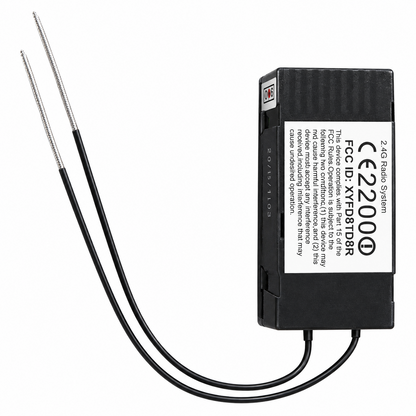 FrSky D8R-XP 2.4GHz Empfänger – Rückseite mit FCC Kennzeichnung