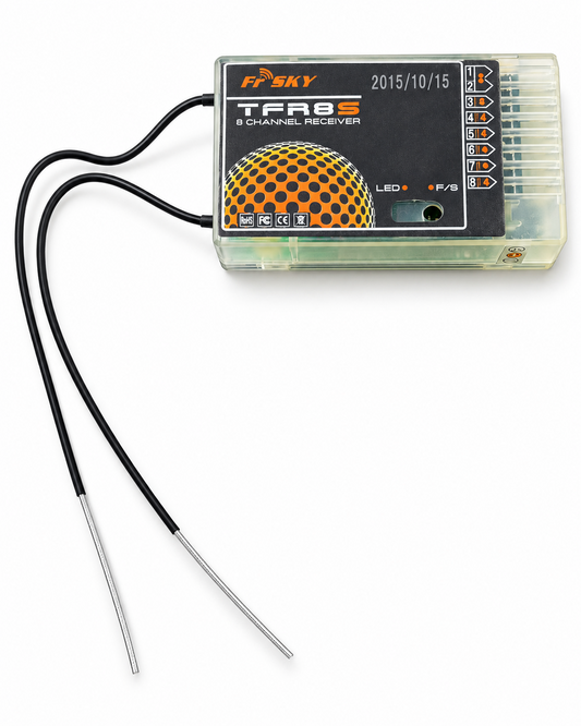 FrSky TFR8S 2.4GHz FASST 8-Kanal Empfänger – Vorderseite