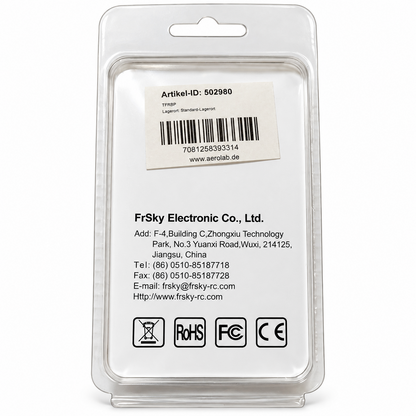 FrSky TFRSP Originalverpackung Rückseite – Artikel-ID 502980 und EAN 7081258393314