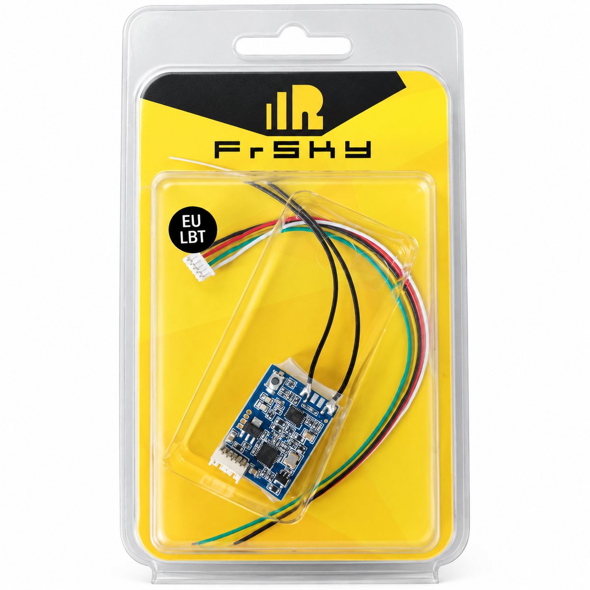 FrSky XSR EU LBT Empfänger in Originalverpackung – Vorderseite