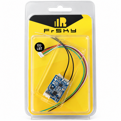 FrSky XSR EU LBT Empfänger in Originalverpackung – Vorderseite