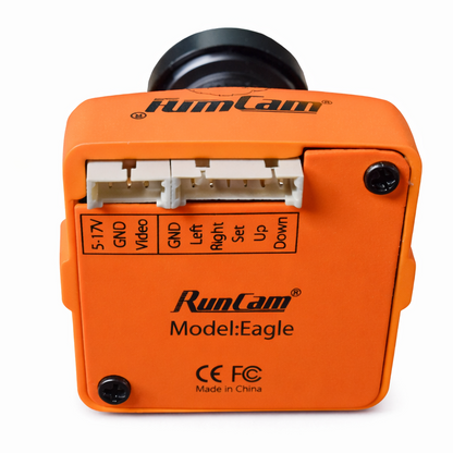 RunCam Eagle FPV Kamera 800TVL NTSC Orange Rückseite mit Anschluss