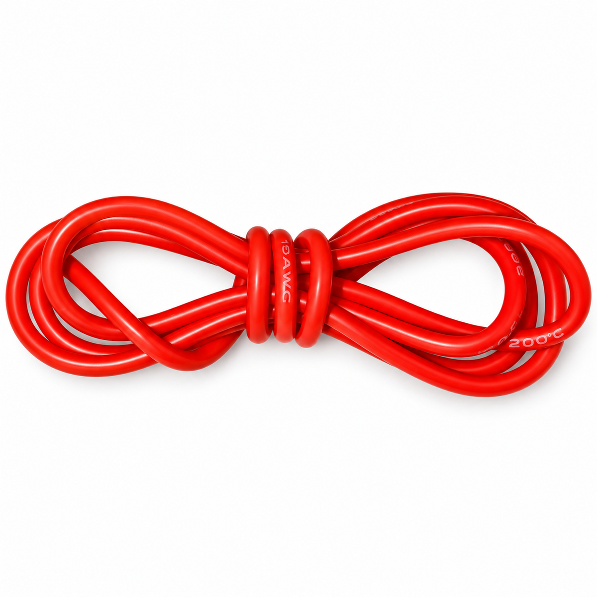 Silikonkabel 16 AWG 1m Rot auf weißem Hintergrund