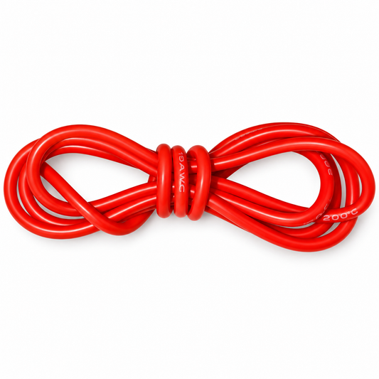 Silikonkabel 16 AWG 1m Rot auf weißem Hintergrund