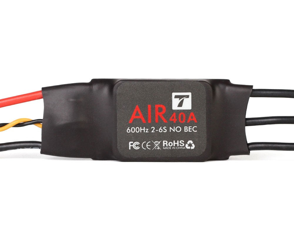 T-Motor AIR 40A 2-6S ESC – Frontansicht mit 600Hz Kennzeichnung