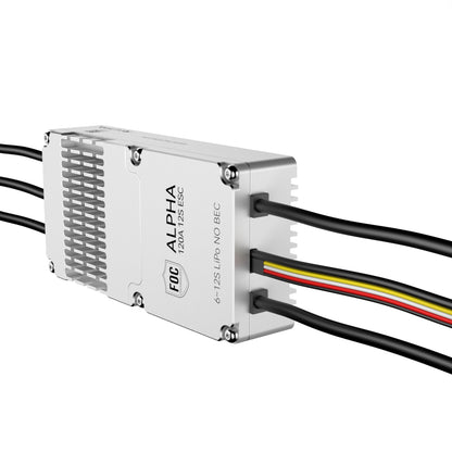 T-Motor ALPHA 120A 12S FOC ESC – Gehäuse und Anschlusskabel Detailansicht