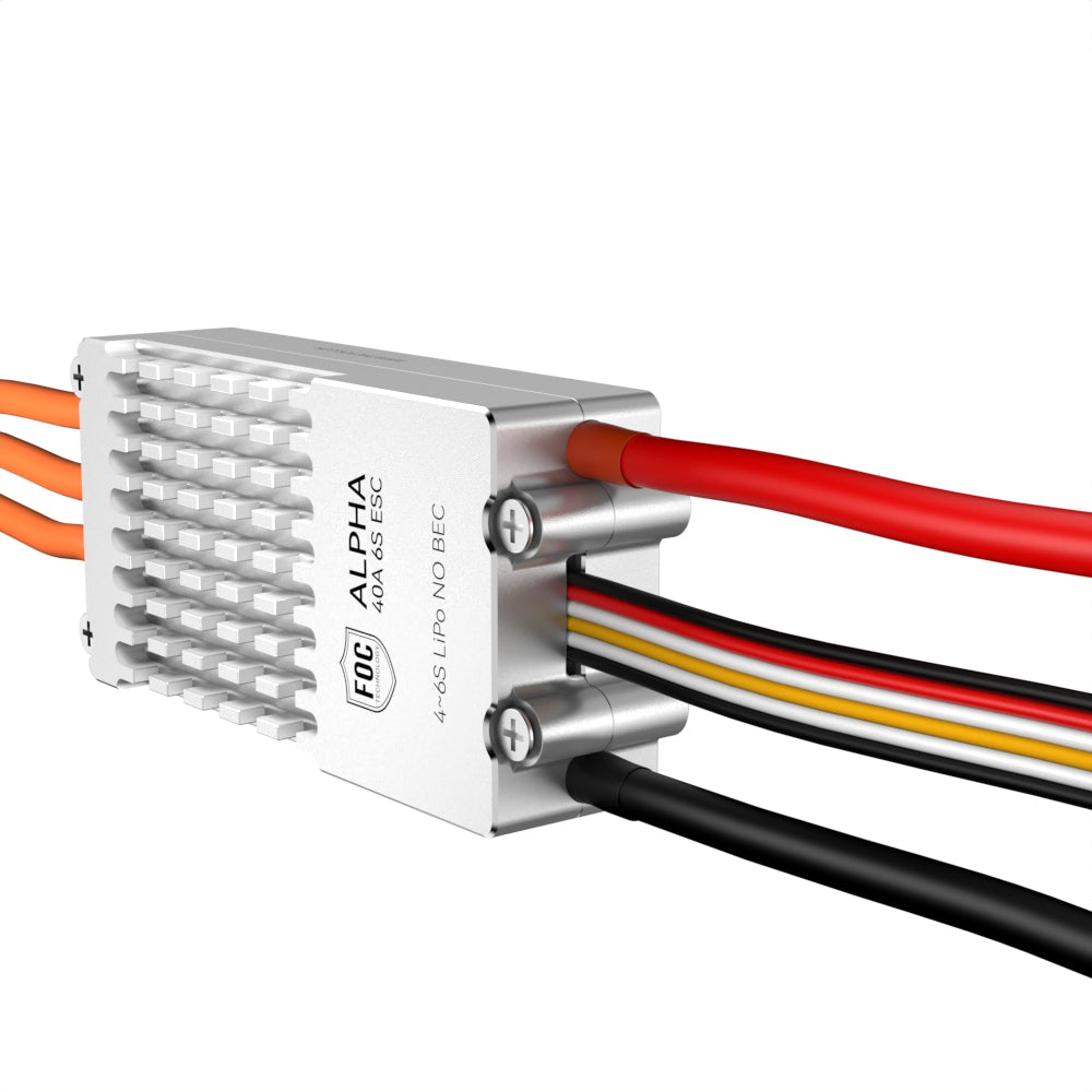 T-Motor ALPHA 40A 6S FOC UAV ESC – Rückseite mit Anschlussleitungen