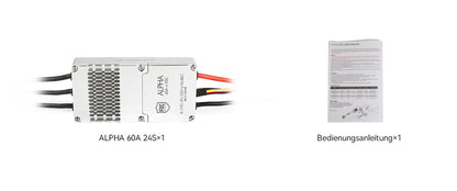 T-Motor ALPHA 60A 24S FOC ESC – Lieferumfang mit Bedienungsanleitung