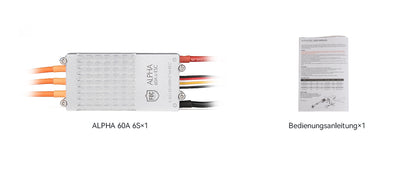 T-Motor ALPHA 60A 6S FOC ESC – Lieferumfang mit Bedienungsanleitung