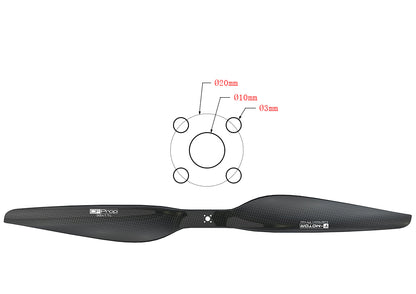 T-Motor G32x11 Carbon Propeller – technische Zeichnung der Befestigung