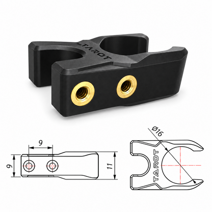 TAROT TL68B20 16 mm Motorhalter Klemme technische Maße