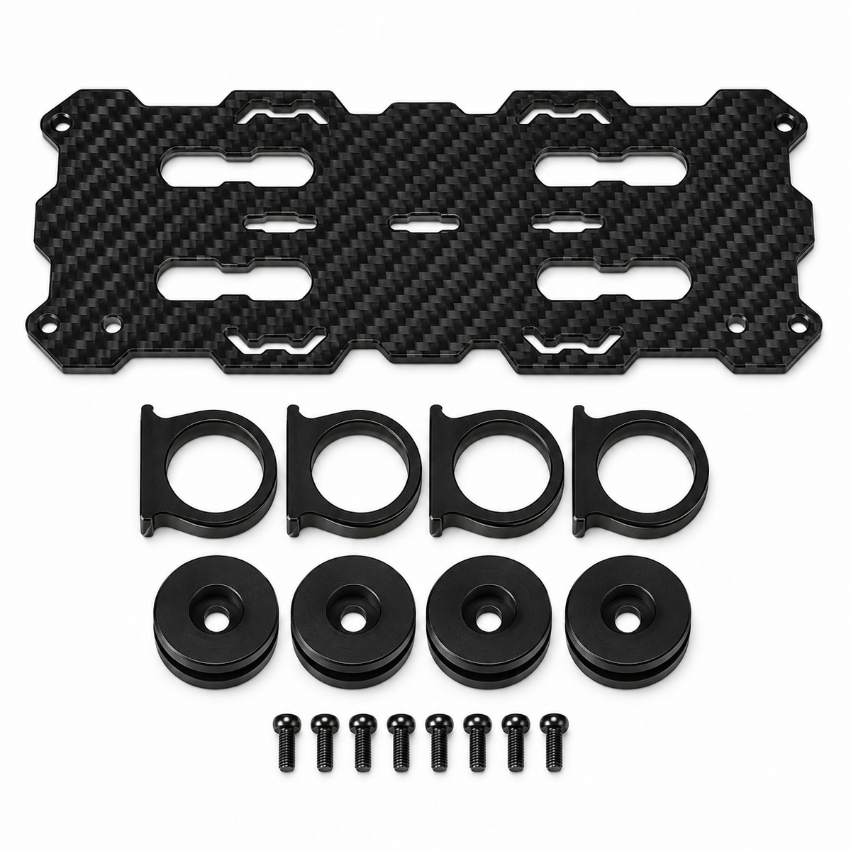 TAROT TL96018 Dual Battery Mount Set mit Carbonplatte und 12 mm Dämpferhalterungen