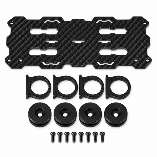 TAROT TL96018 Dual Battery Mount Set mit Carbonplatte und 12 mm Dämpferhalterungen