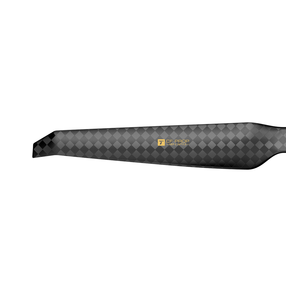 T-Motor HEP-L 34x11.5 Carbon Propeller – Blattdetail und Carbonstruktur