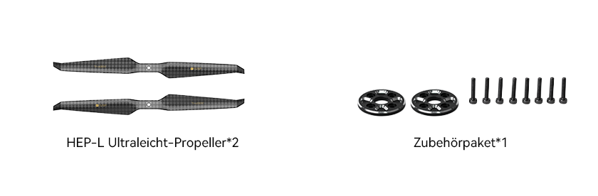 T-Motor HEP-L 22x7.2 Carbon Propeller – Lieferumfang mit 2 Propellern und Zubehörpaket