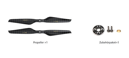 T-Motor NS15x5 Carbon Propeller – Lieferumfang mit Propeller und Zubehörpaket