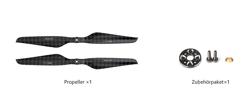 T-Motor NS24x7.2 Carbon Propeller – Lieferumfang mit Propeller und Zubehörpaket
